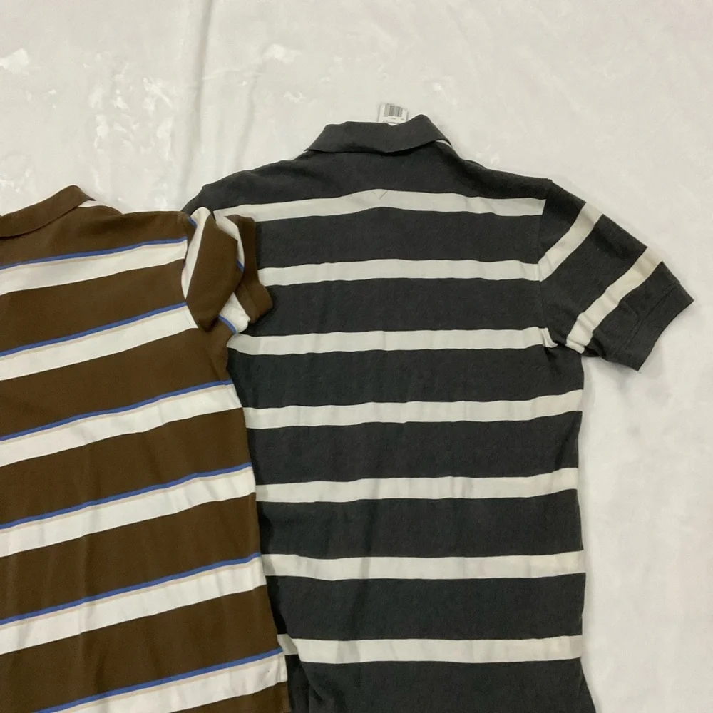 Tommy Hilfiger Striped Polo Shirts - Brown and Gray